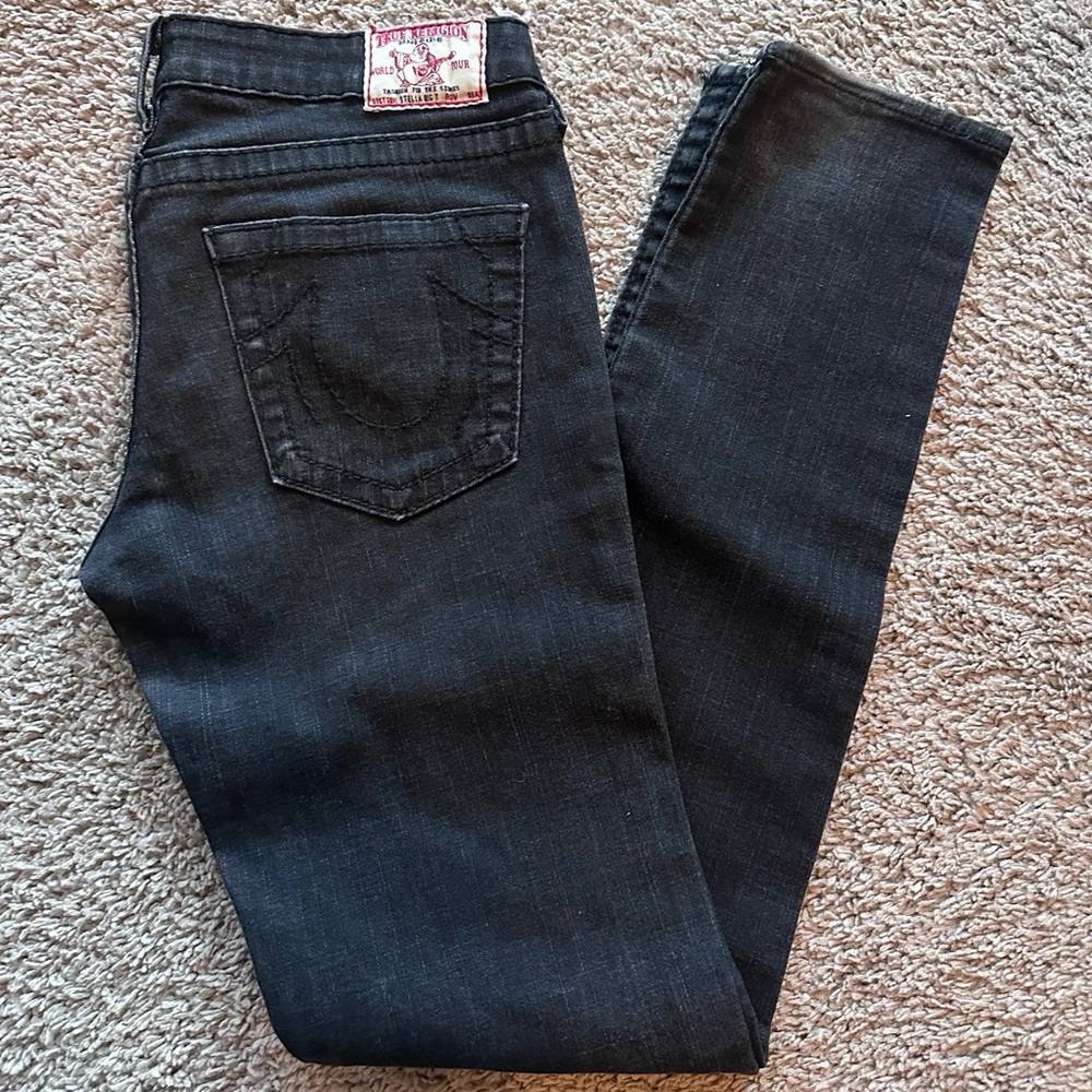 True religion, black skinny jeans
